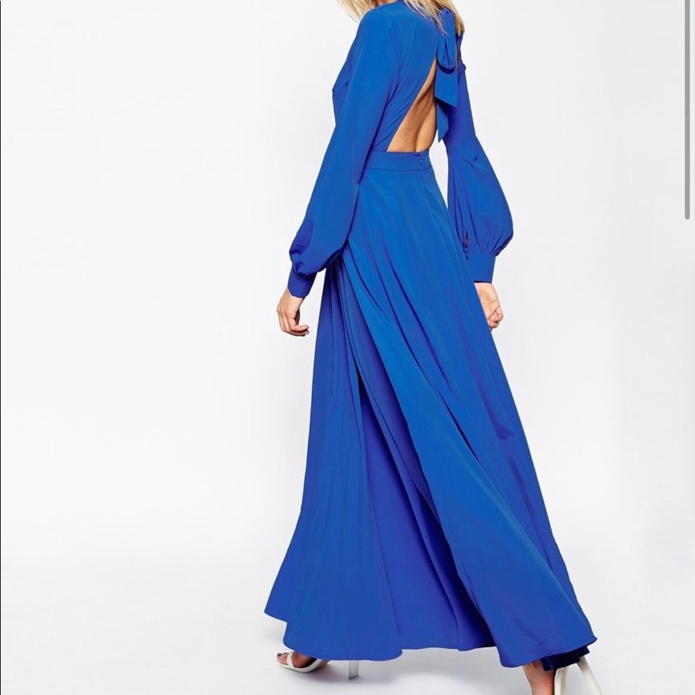 ASOS Maxi Royal Blue Open Back Keyhole Front Dress